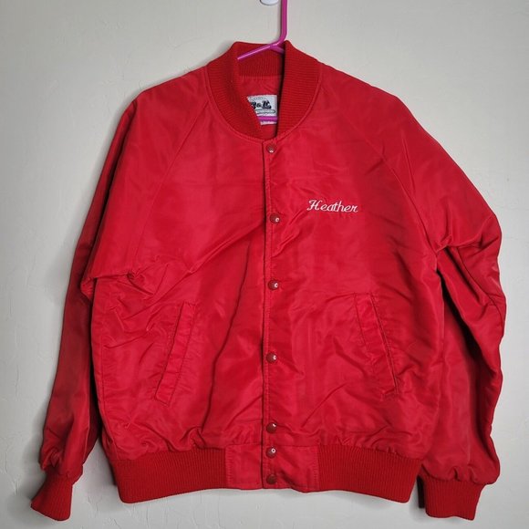 C & L VTG Bomber Jacket Placentia Yorba Linda Girls Fastpitch All Stars 1996 Med - Picture 2 of 4